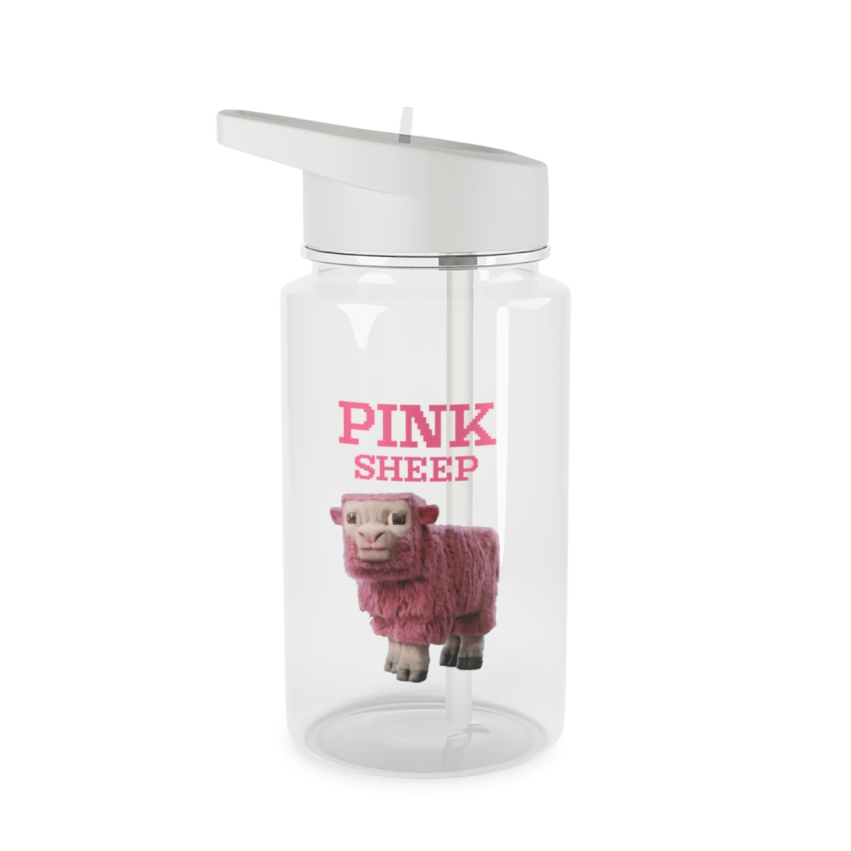 Pink Sheep Clear Water Bottle