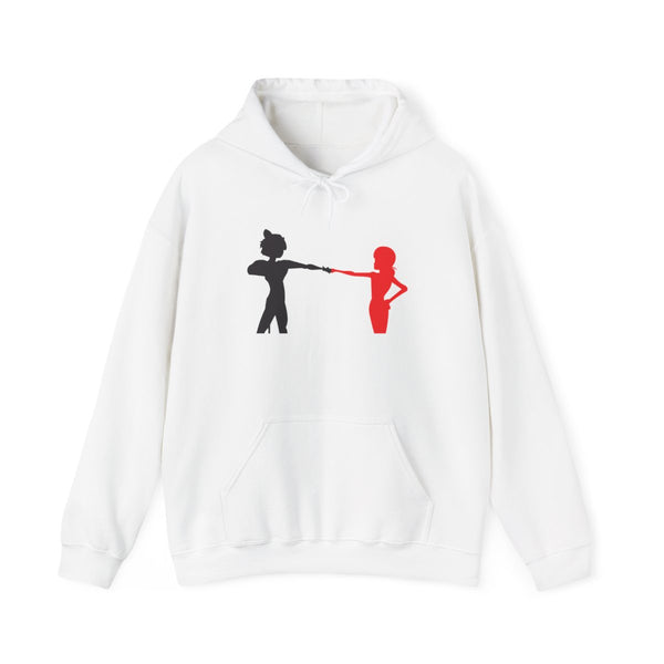 Red And Black Hoodie White Front