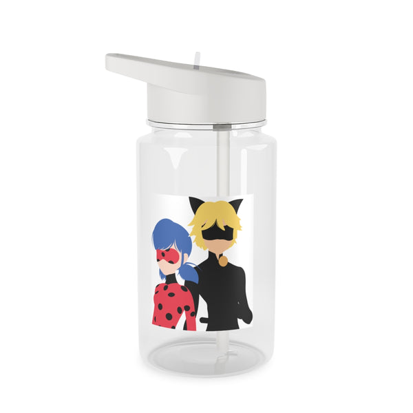 Red And Blue Clear Water Bottle