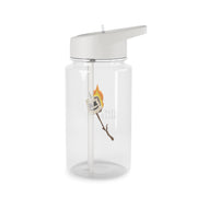 Stay Mello White Helmet DJw - White Helmet DJ Clear Water Bottle 2