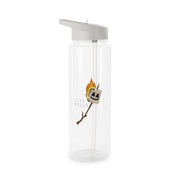 Stay Mello White Helmet DJw - White Helmet DJ Clear Water Bottle 6