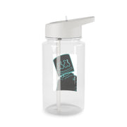 Black White Helmet DJ Neon Clear Water Bottle 2