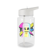 Neon Logo White Helmet DJ Clear Water Bottle 2