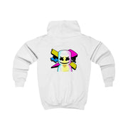 Neon Logo White Helmet DJ Kids Hoodie 2