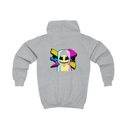 Neon Logo White Helmet DJ Kids Hoodie 4