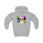 Neon Logo White Helmet DJ Kids Hoodie 3