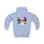 Neon Logo White Helmet DJ Kids Hoodie 6