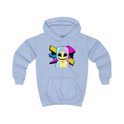 Neon Logo White Helmet DJ Kids Hoodie 5