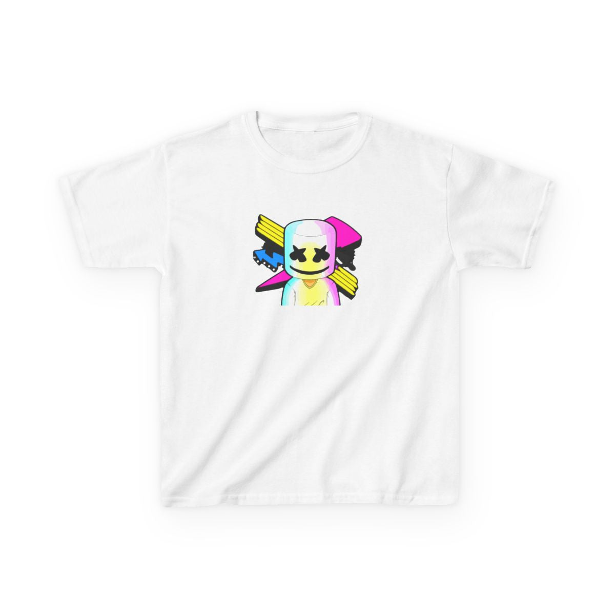 Neon Logo White Helmet DJ Kids T-Shirt