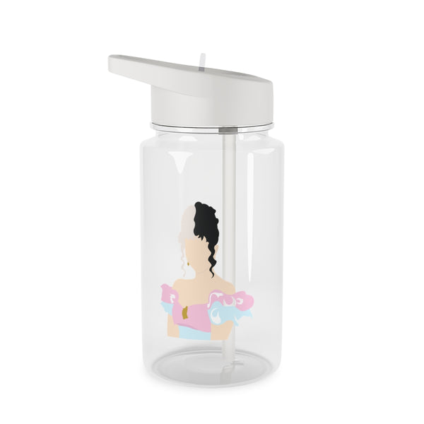 Blue And Pink Dress Clear Water Bottle