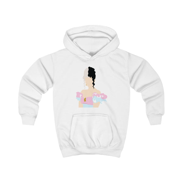 Blue And Pink Dress Kids Hoodie White Front