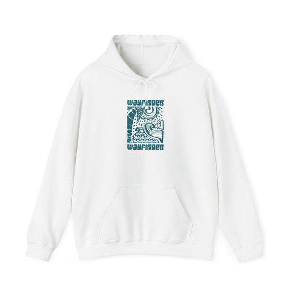 Wayfinder Print Hoodie White Front