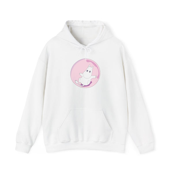 Moomin In A Pink Bubble  Hoodie White Front