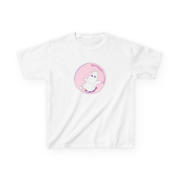 Moomin In A Pink Bubble  Kids T-Shirt White Front