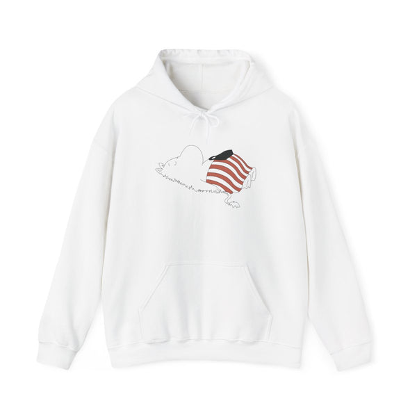 Moom On Grass Hoodie White Front