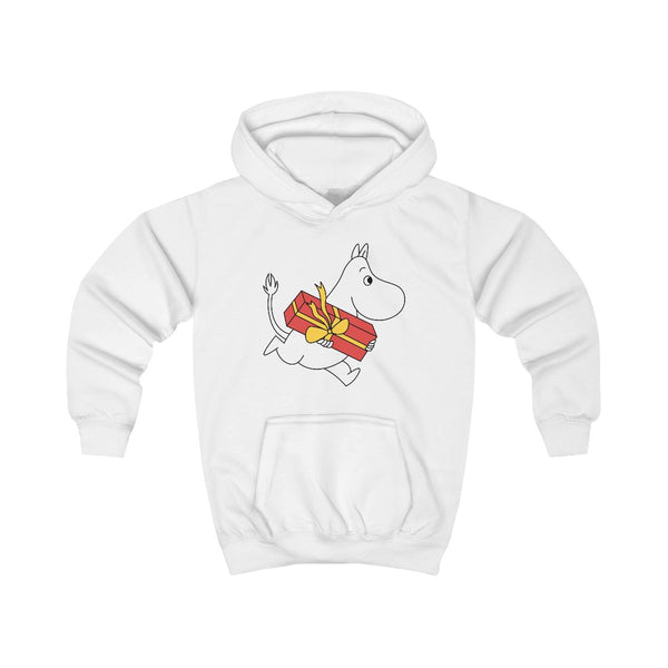 Red Present Moom Kids Hoodie White Front