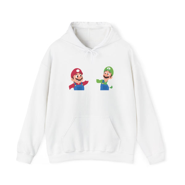 Mario And Luigi Hoodie White Front