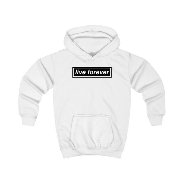 Live Forever Kids Hoodie White Front