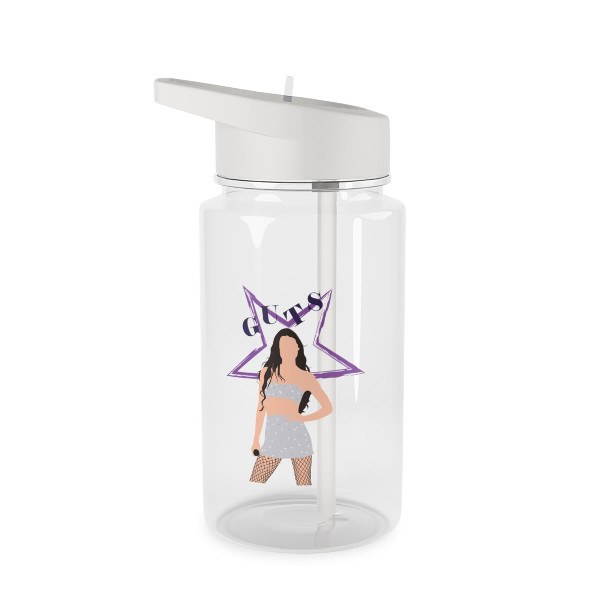 Dark Purple Olivia Clear Water Bottle