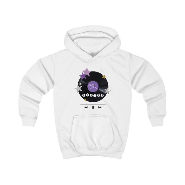 Amethyst Vinyl Scrapbook Kids Hoodie White Front