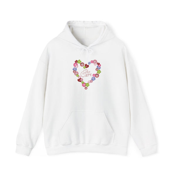 Button Heart Hoodie White Front