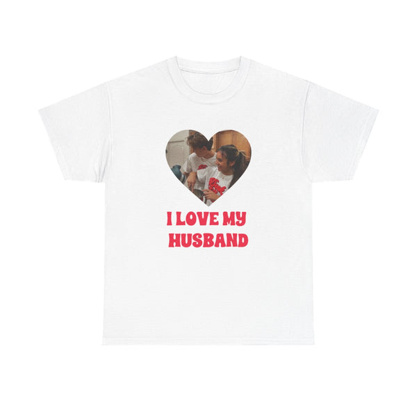 I Love My Husband - Personalised Couples T-Shirt White Front