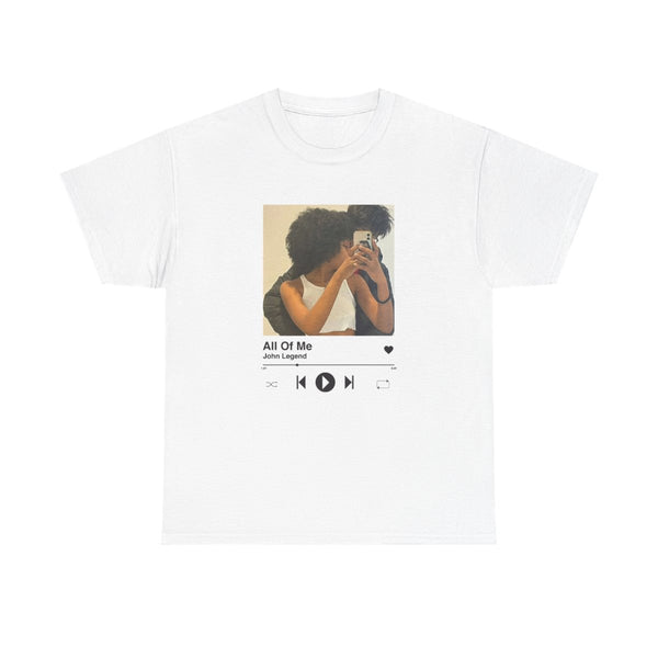 Album Cover - Personalised Couples T-Shirt White Front