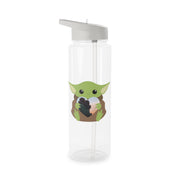Baby Yoda - Personalised Couples Clear Water Bottle 6