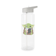 Baby Yoda - Personalised Couples Clear Water Bottle 7