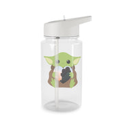 Baby Yoda - Personalised Couples Clear Water Bottle 2