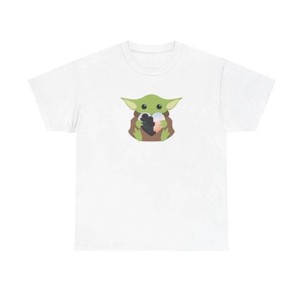 Baby Yoda - Personalised Couples T-Shirt White Front