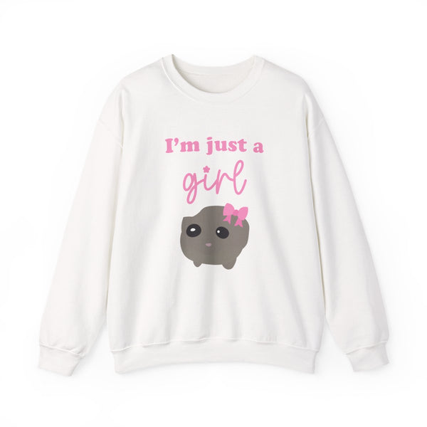 I'm Just A Girl Sweatshirt White Front