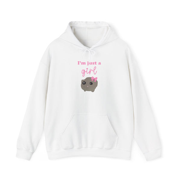 I'm Just A Girl Hoodie White Front