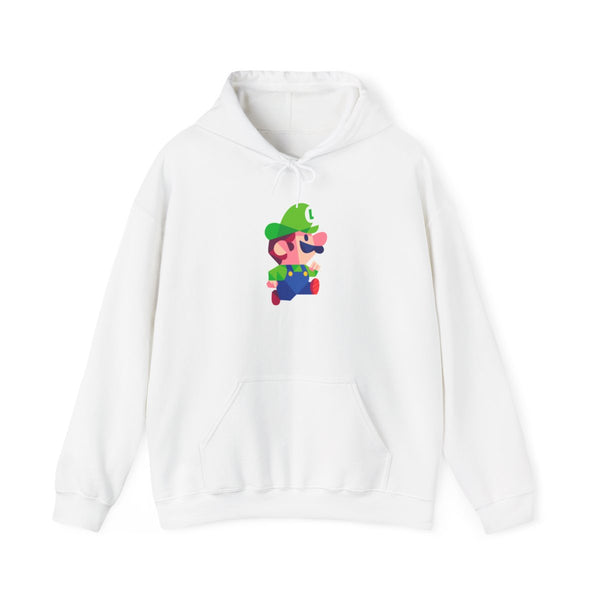 Running Luigi - Mario Hoodie White Front