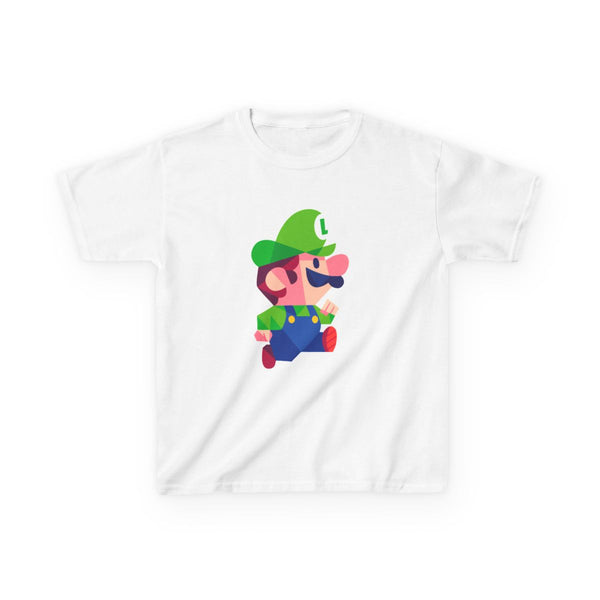 Running Luigi - Mario Kids T-Shirt White Front