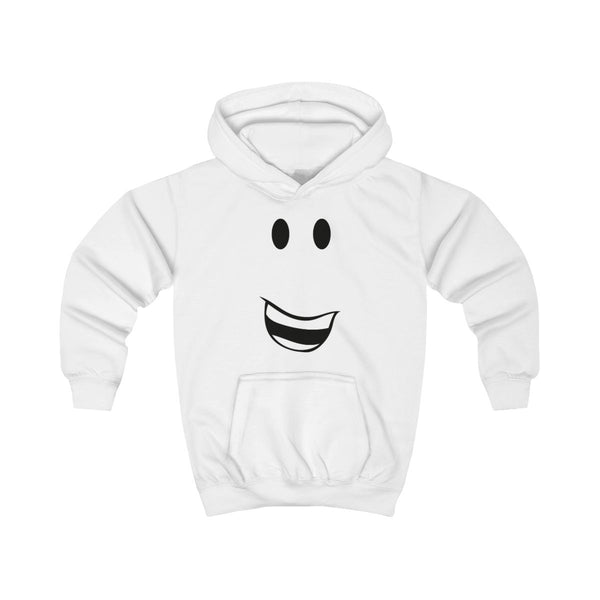 Yellow Face Kids Hoodie White Front