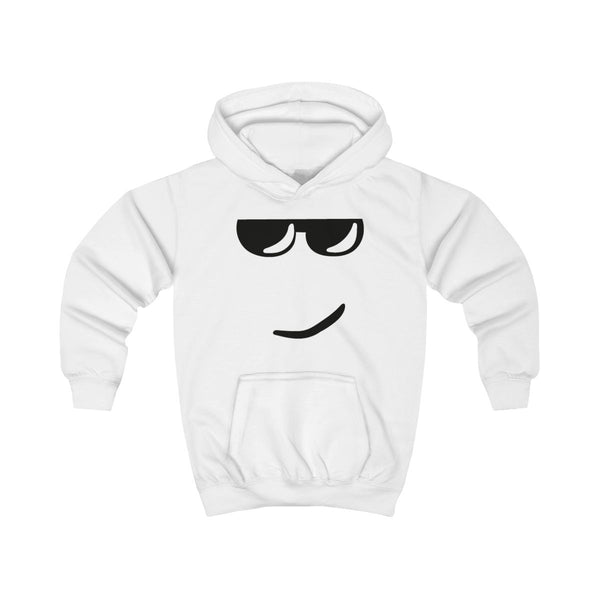 Yellow Face Shades Kids Hoodie White Front