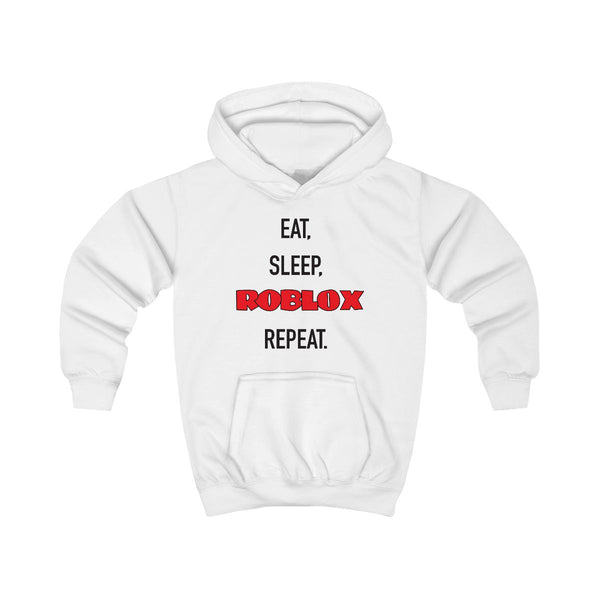 Eat, sleep, repeat Kids Hoodie White Front