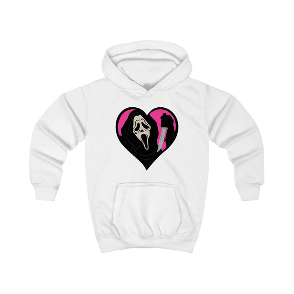 Heart face - Halloween Kids Hoodie White Front