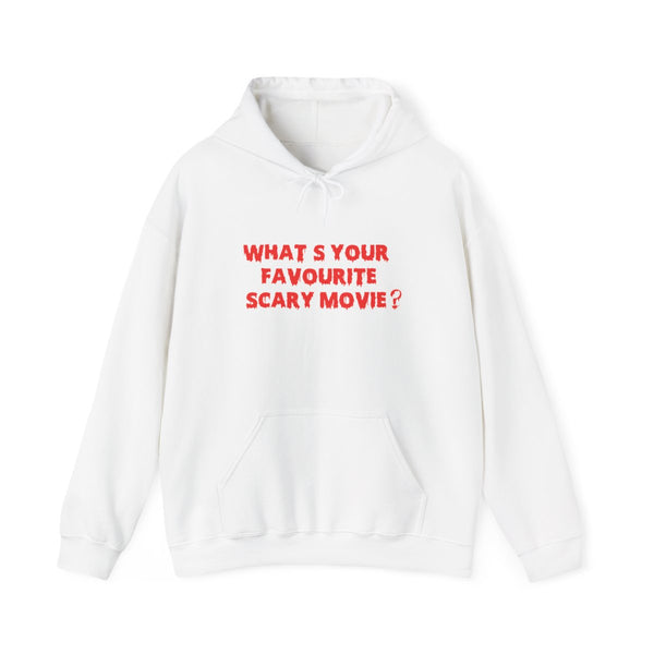 What's Your Favourite Scary Movie - Scream Hoodie White Front
