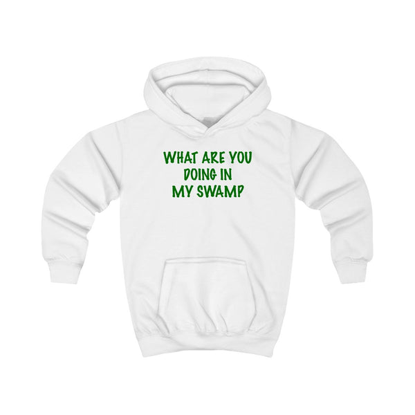 What Are You Doing In My Swamp - Green Ogre Kids Hoodie White Front