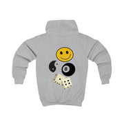8 Ball Pattern - Skate Aesthetic  Kids Hoodie 4