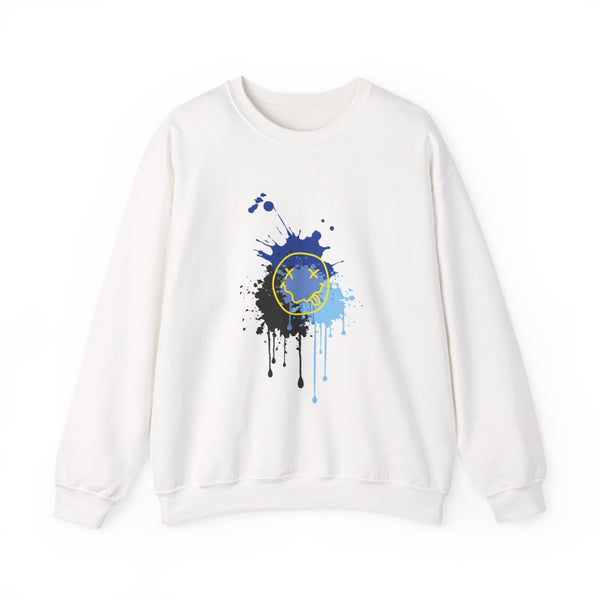 Blue Graffiti - Skate Aesthetic  Sweatshirt White Front