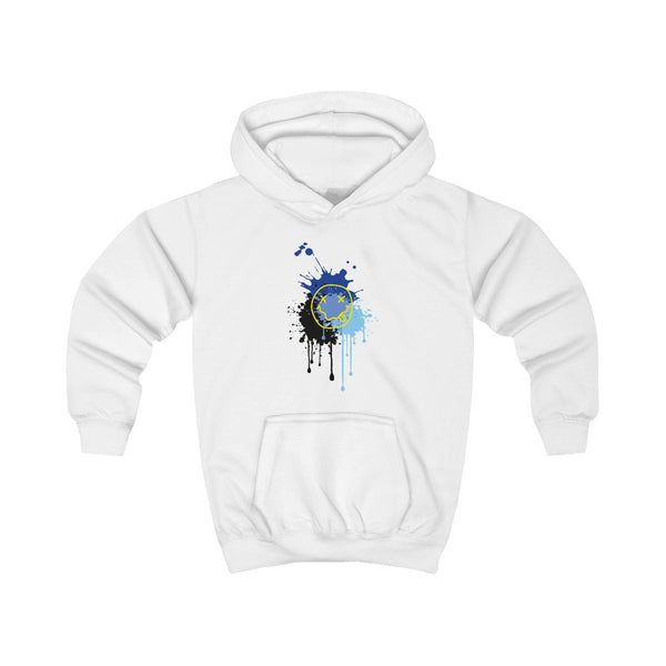 Blue Graffiti - Skate Aesthetic  Kids Hoodie White Front