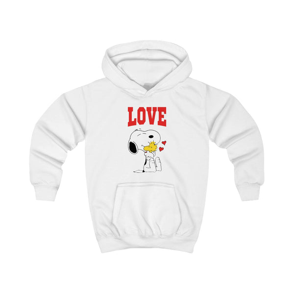 Love Cartoon Beagle  Kids Hoodie White Front
