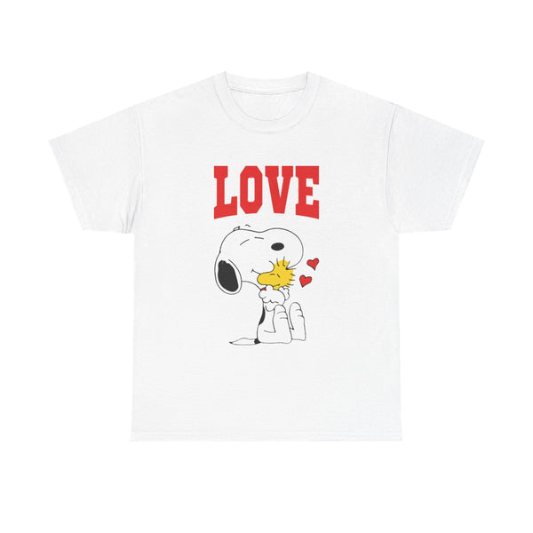Love Cartoon Beagle  T-Shirt White Front