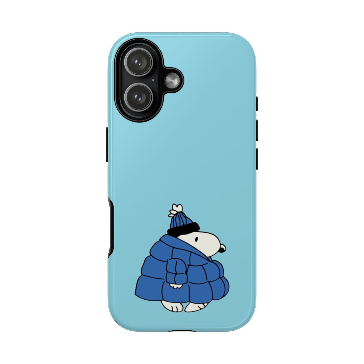 Cartoon Beagle Puffer Jacket Blue Phone Case