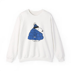 Cartoon Beagle Puffer Jacket Blue Sweatshirt