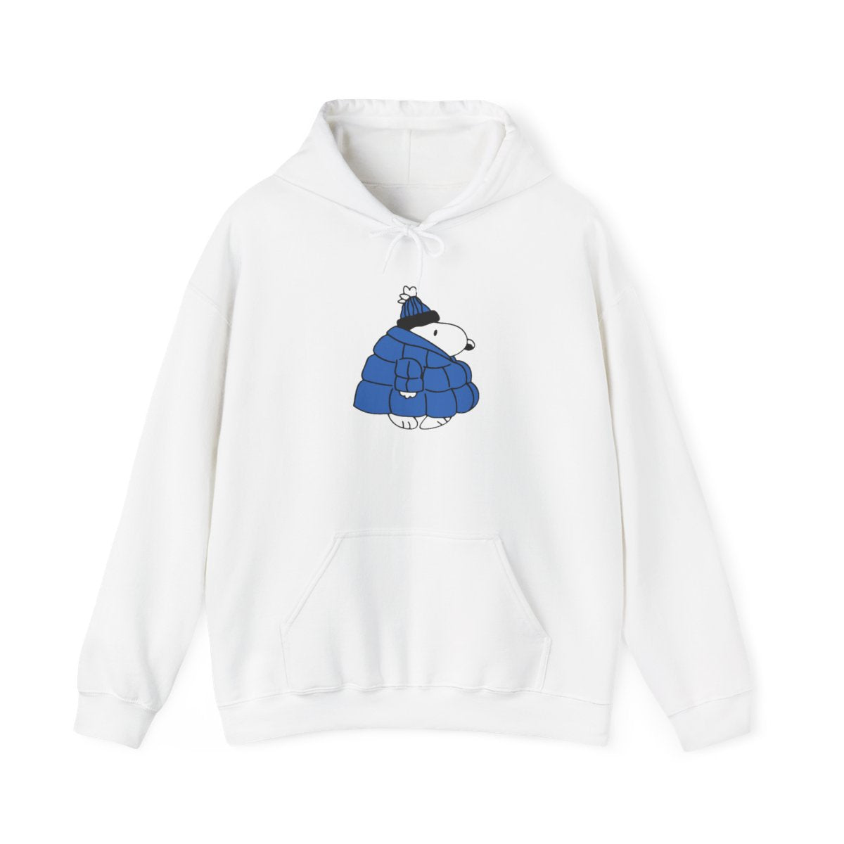 Cartoon Beagle Puffer Jacket Blue Hoodie