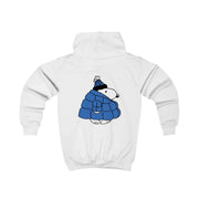 Cartoon Beagle Puffer Jacket Blue Kids Hoodie 2